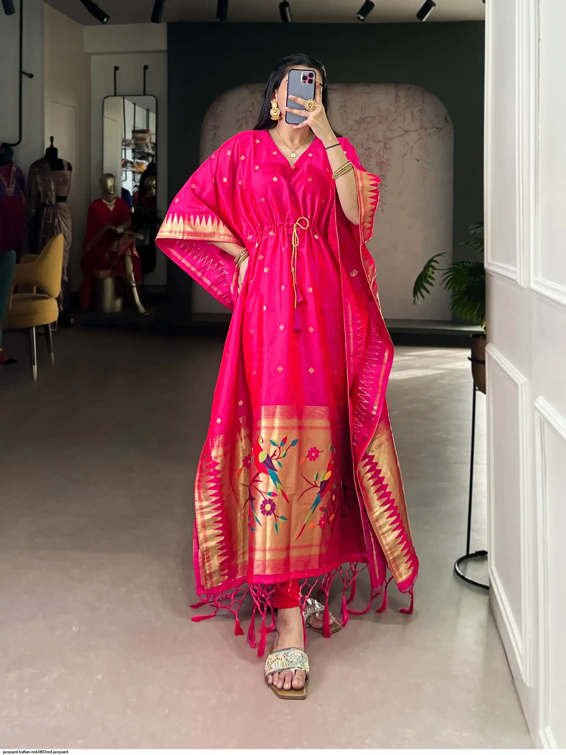 JACQUARD KAFTAN NNK3803RED JACQUARD 2