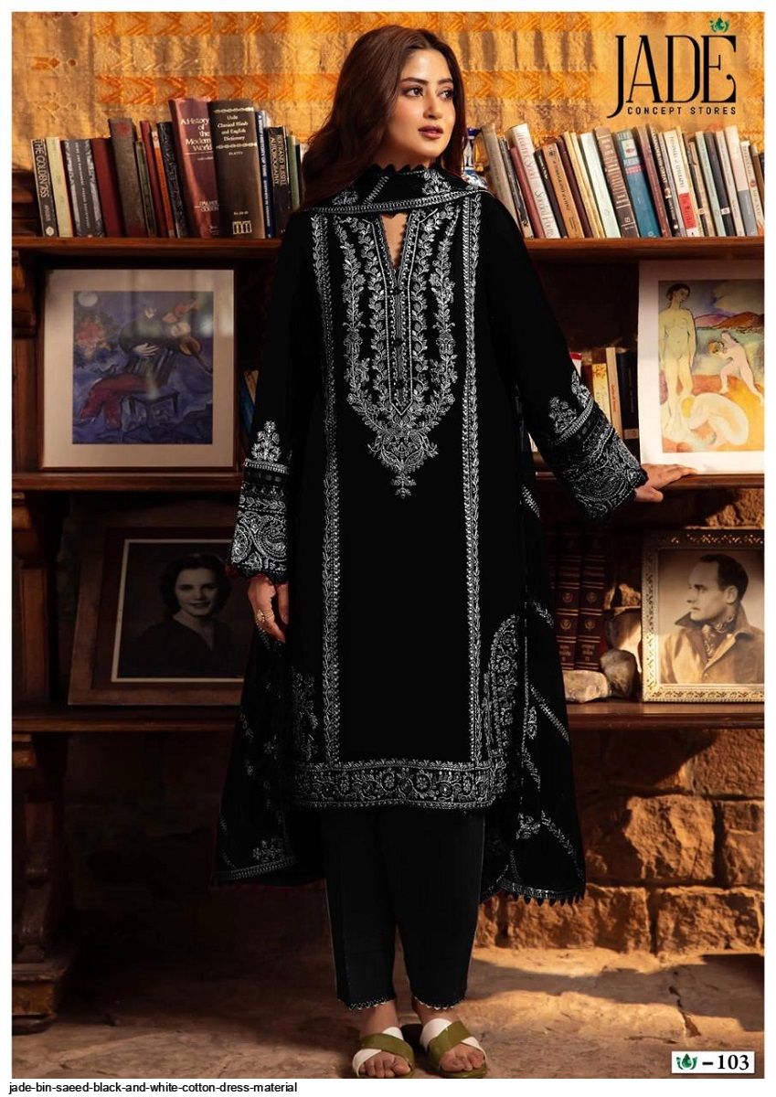 bin saeed black dress Bin Saeed Ready Made Embroidered Lawn Dress