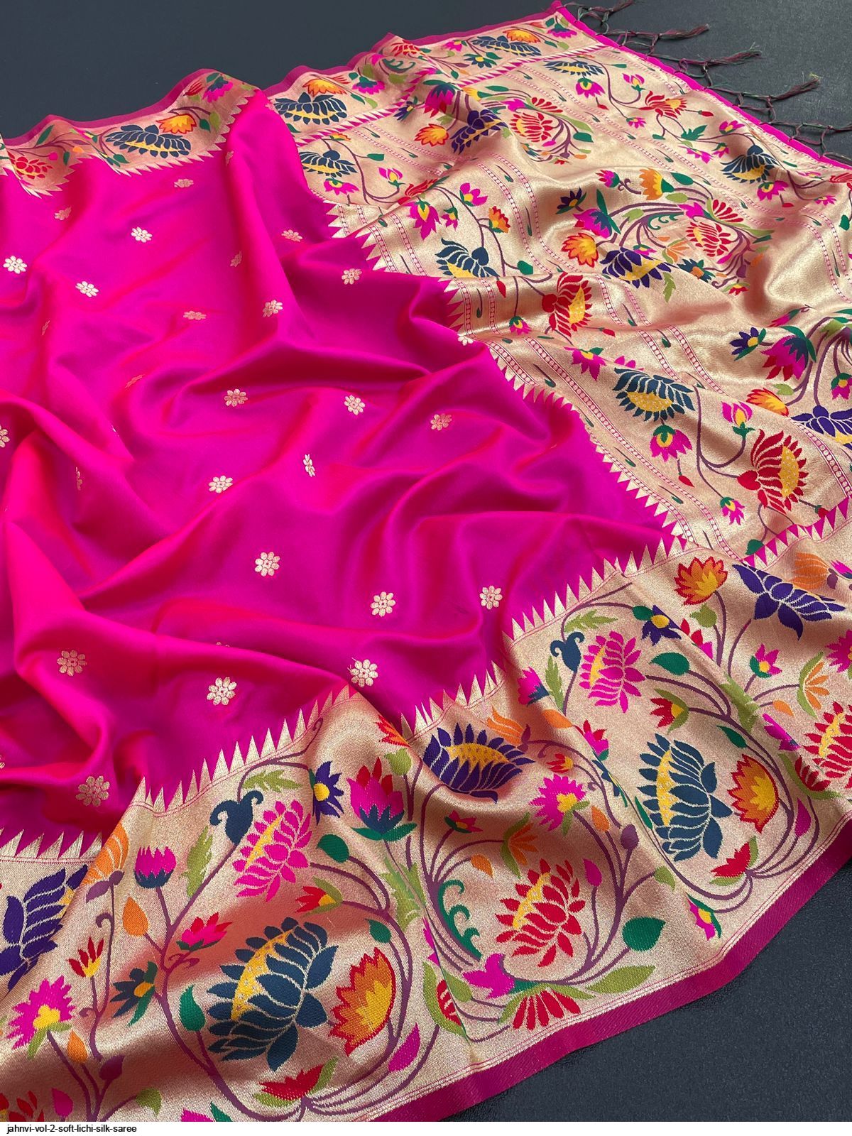 JAHNVI VOL 2 SOFT LICHI SILK SAREE D