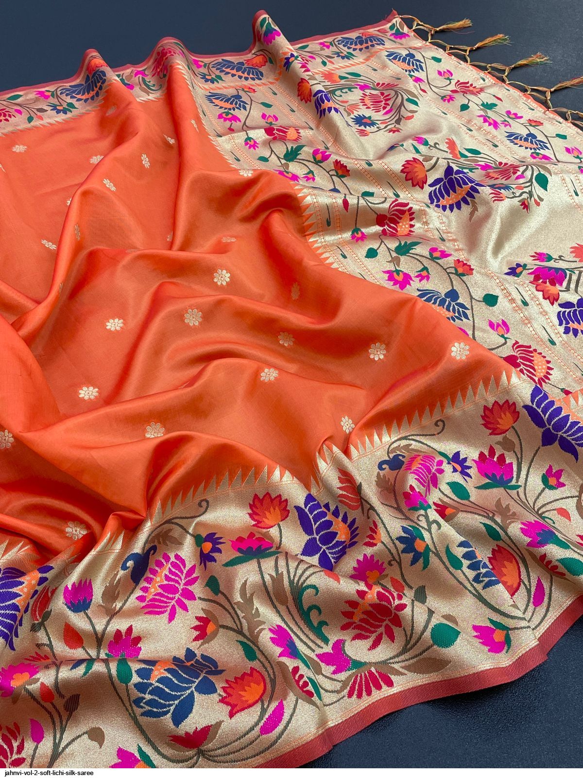 JAHNVI VOL 2 SOFT LICHI SILK SAREE E