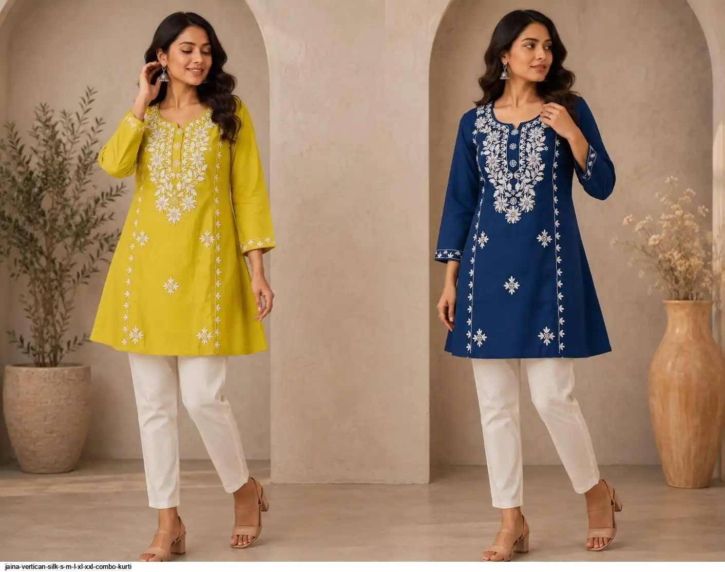 JAINA VERTICAN SILK S M L XL XXL COMBO TUNIC A