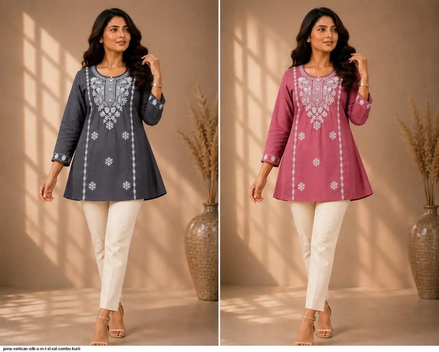 JAINA VERTICAN SILK S M L XL XXL COMBO TUNIC D