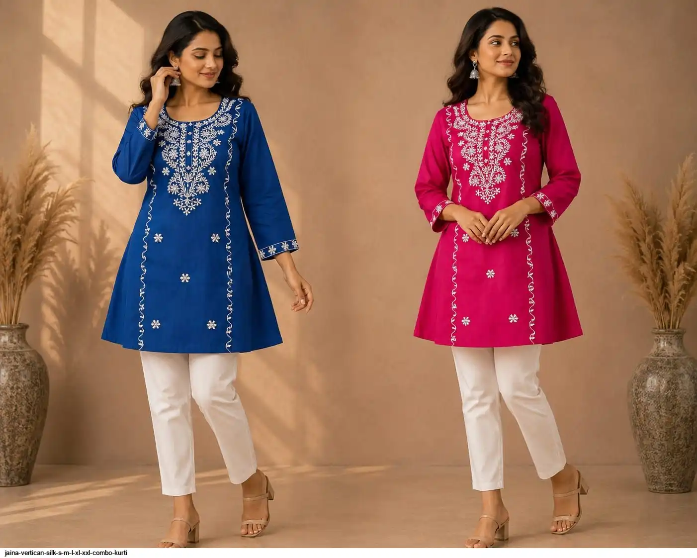 JAINA VERTICAN SILK S M L XL XXL COMBO TUNIC C