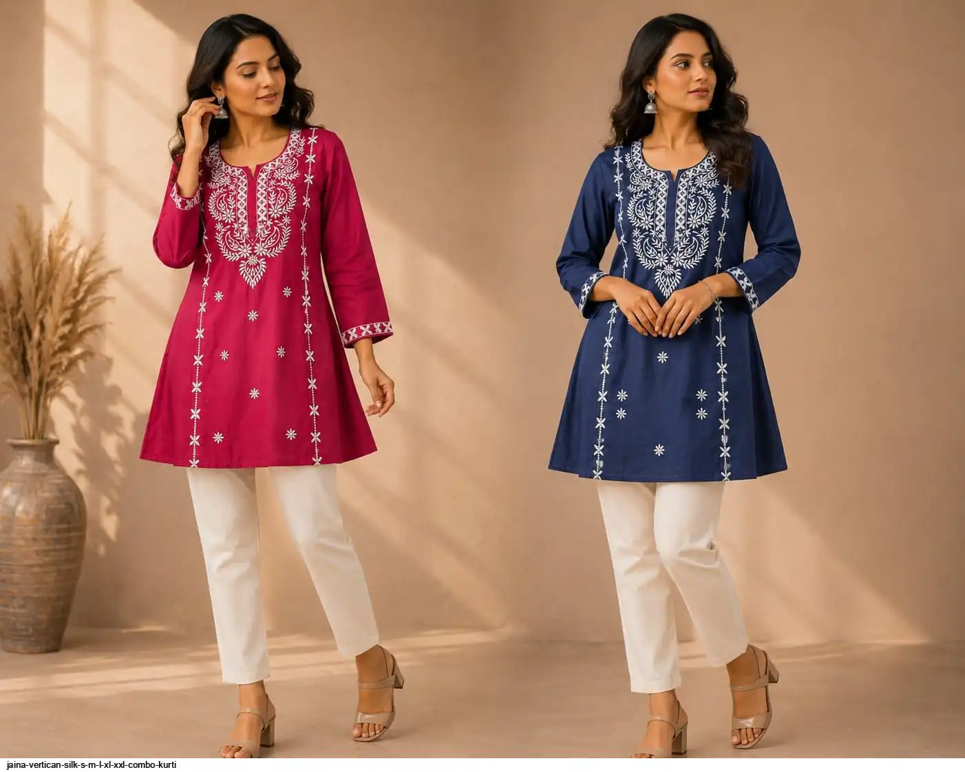 JAINA VERTICAN SILK S M L XL XXL COMBO TUNIC E