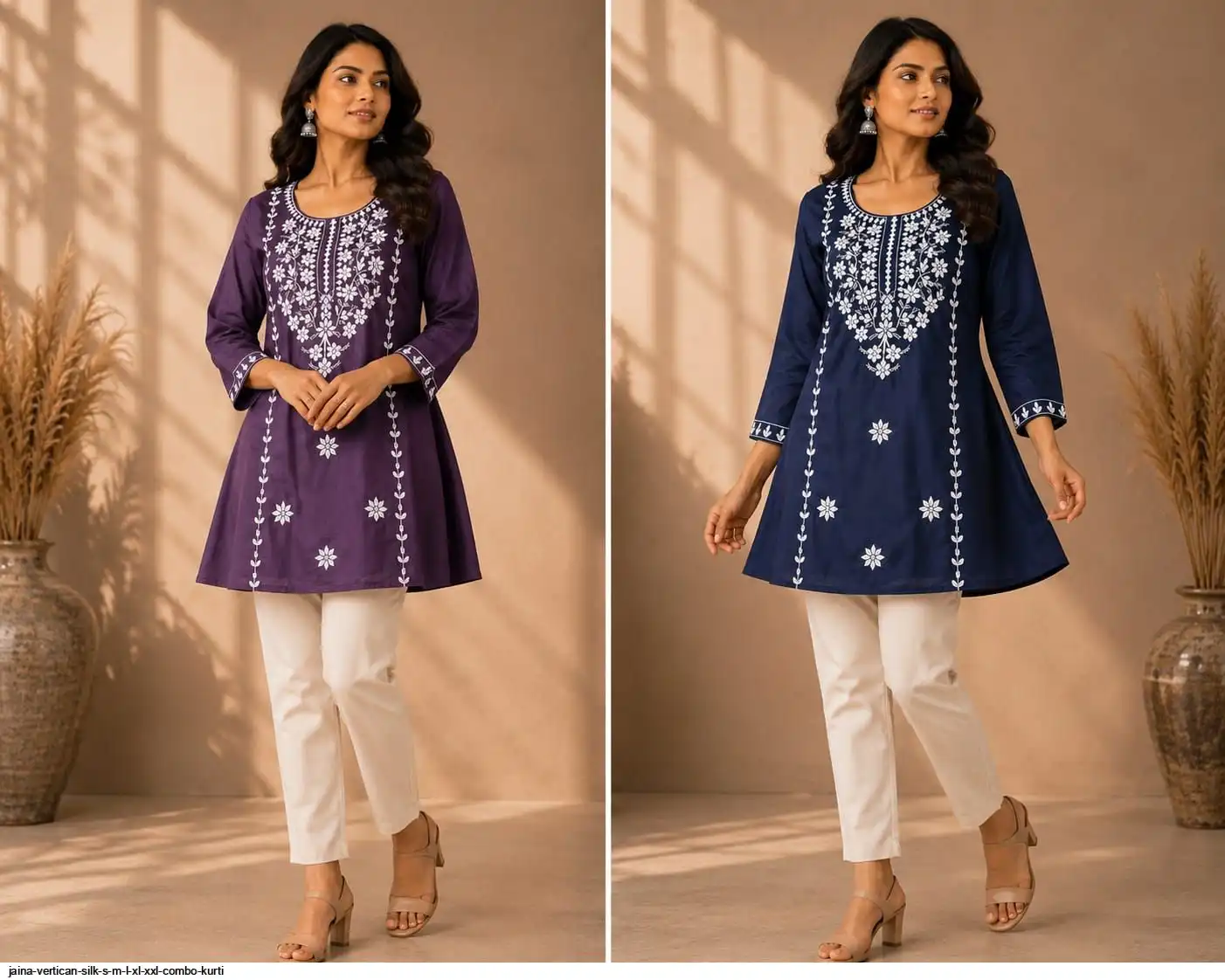JAINA VERTICAN SILK S M L XL XXL COMBO TUNIC I