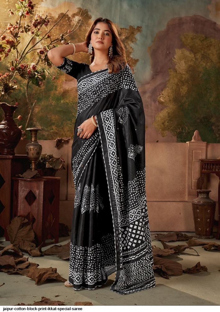 Grey Pure Hand Block Wex-Batik Printed Tusser Silk Fabric Saree With Blouse  Piece in Jaipur at best price by Sanganeri Block Print - Justdial