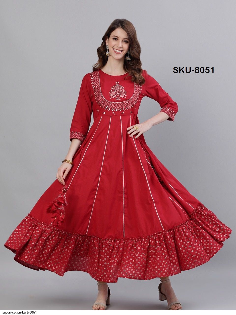 JAIPURI COTTON KURTI 8051