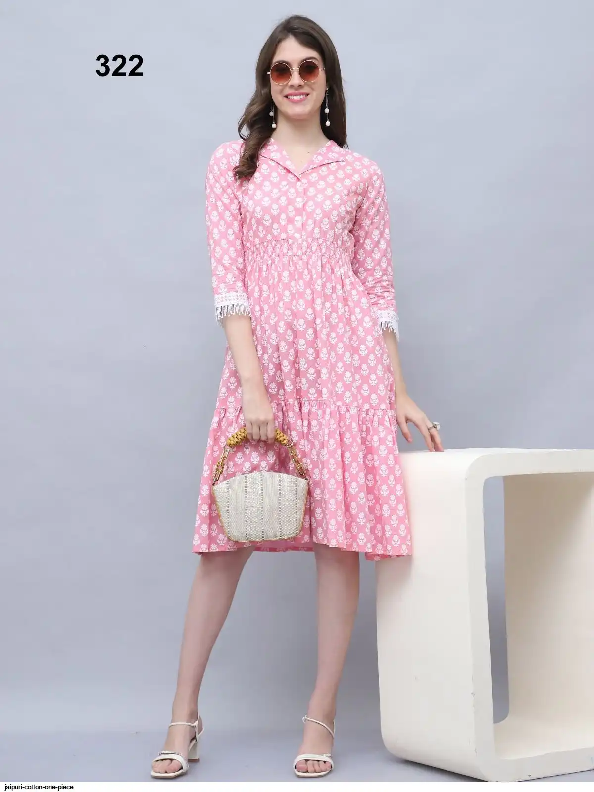 Rajnandini Dress XS To XXL Jaipuri Cotton