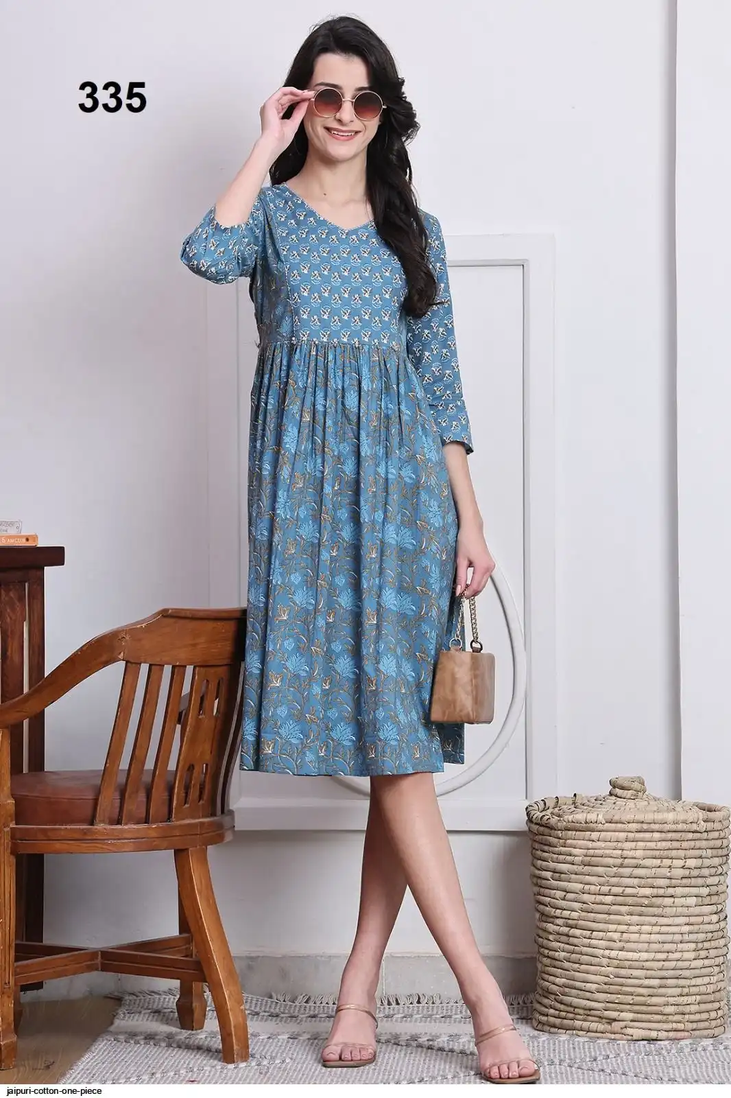 Rajnandini Dress XS To XXL Jaipuri Cotton