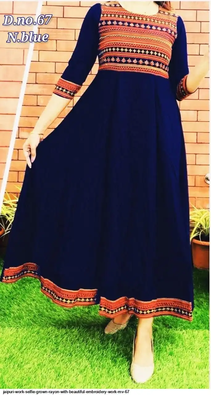 JAIPURI WORK SELFIE GROWN RAYON WITH BEAUTIFUL EMBROIDERY WORK MV 67 C