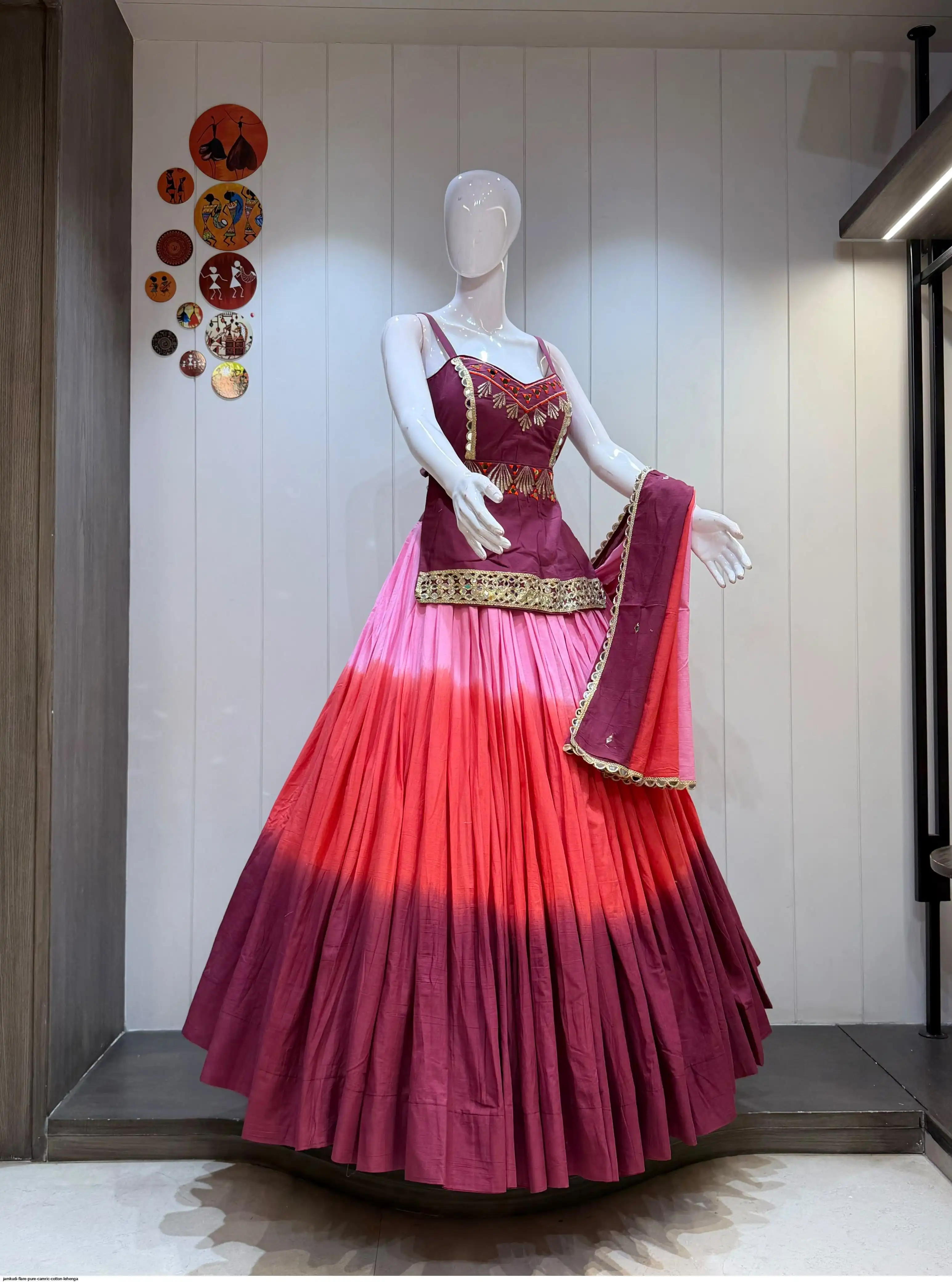 JAMKUDI FLARE PURE CAMRIC COTTON LEHENGA 1