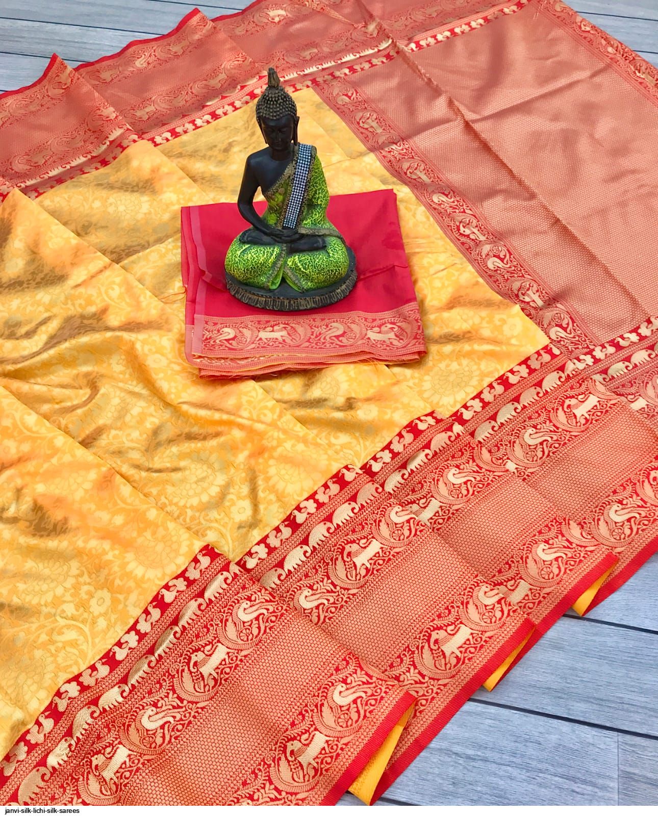 JANVI SILK LICHI SILK SAREES