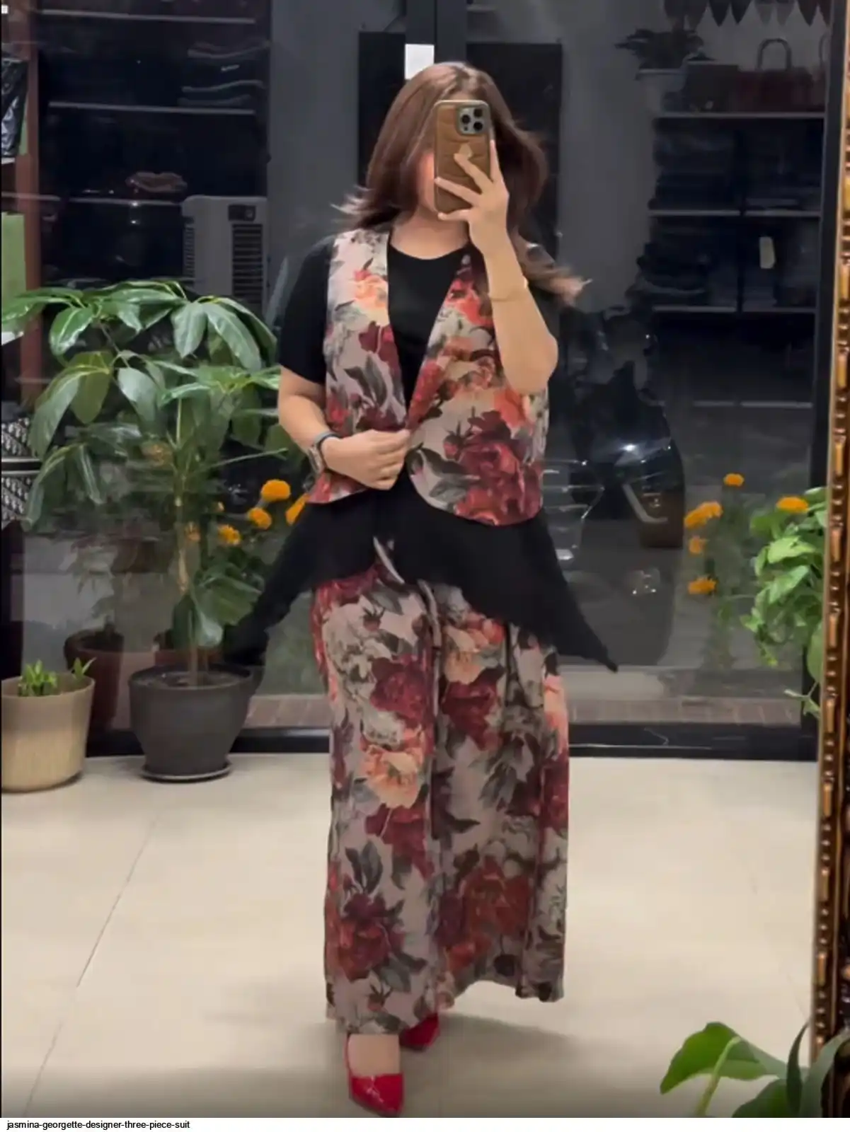 JASMINA GEORGETTE DESIGNER THREE PIECE SUIT