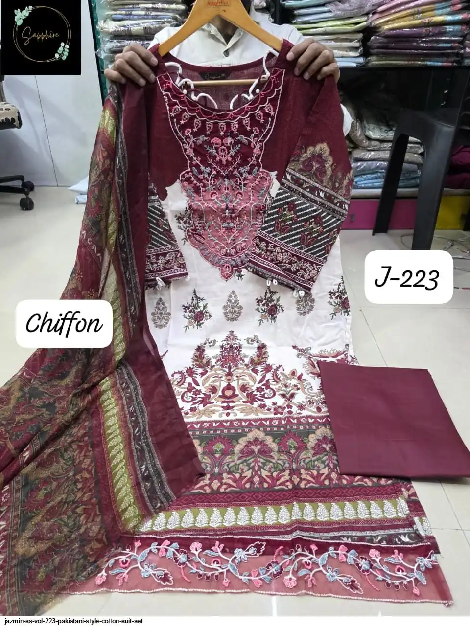 JAZMIN SS VOL 223 PAKISTANI STYLE COTTON SUIT SET C