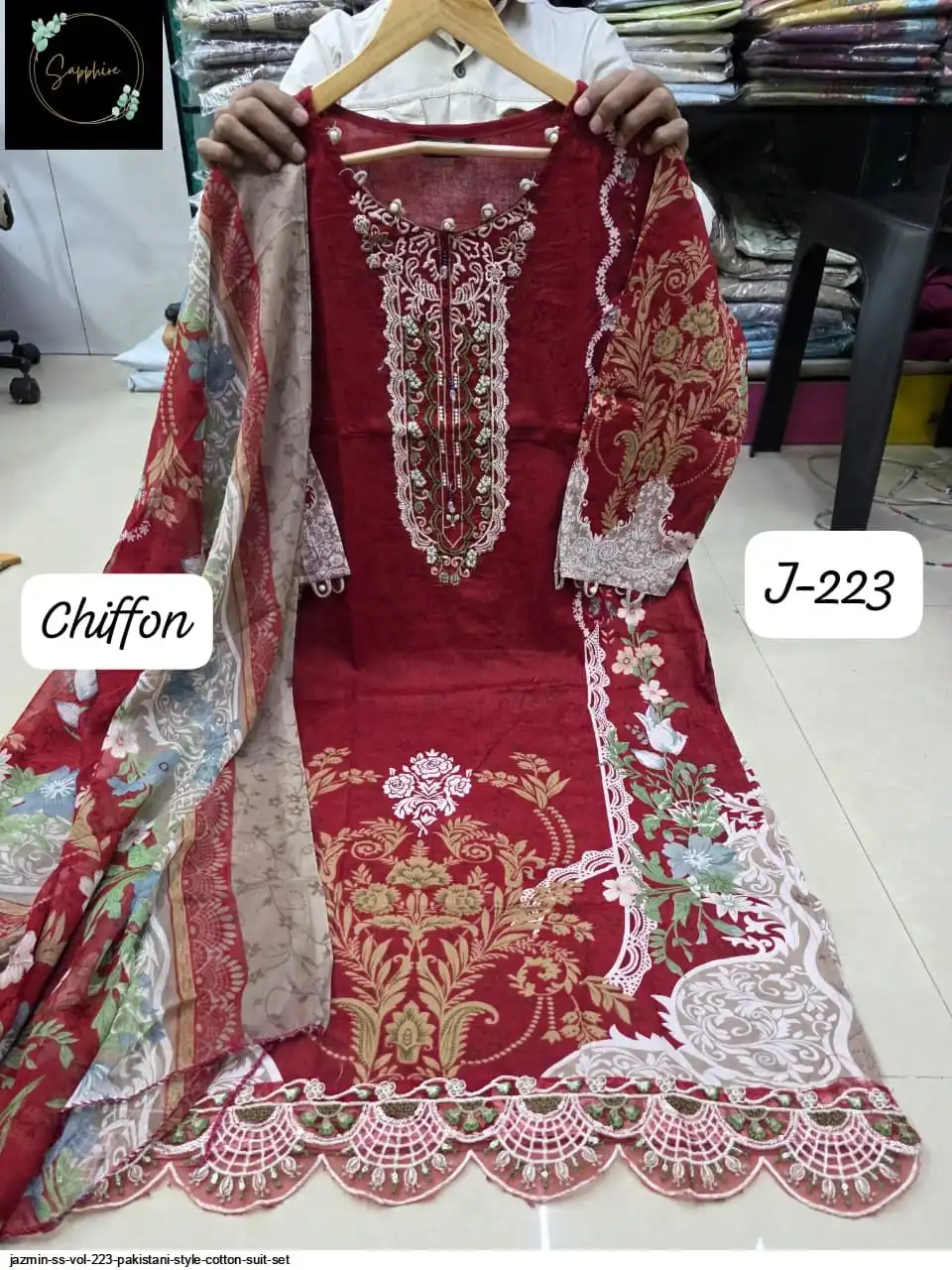 JAZMIN SS VOL 223 PAKISTANI STYLE COTTON SUIT SET D