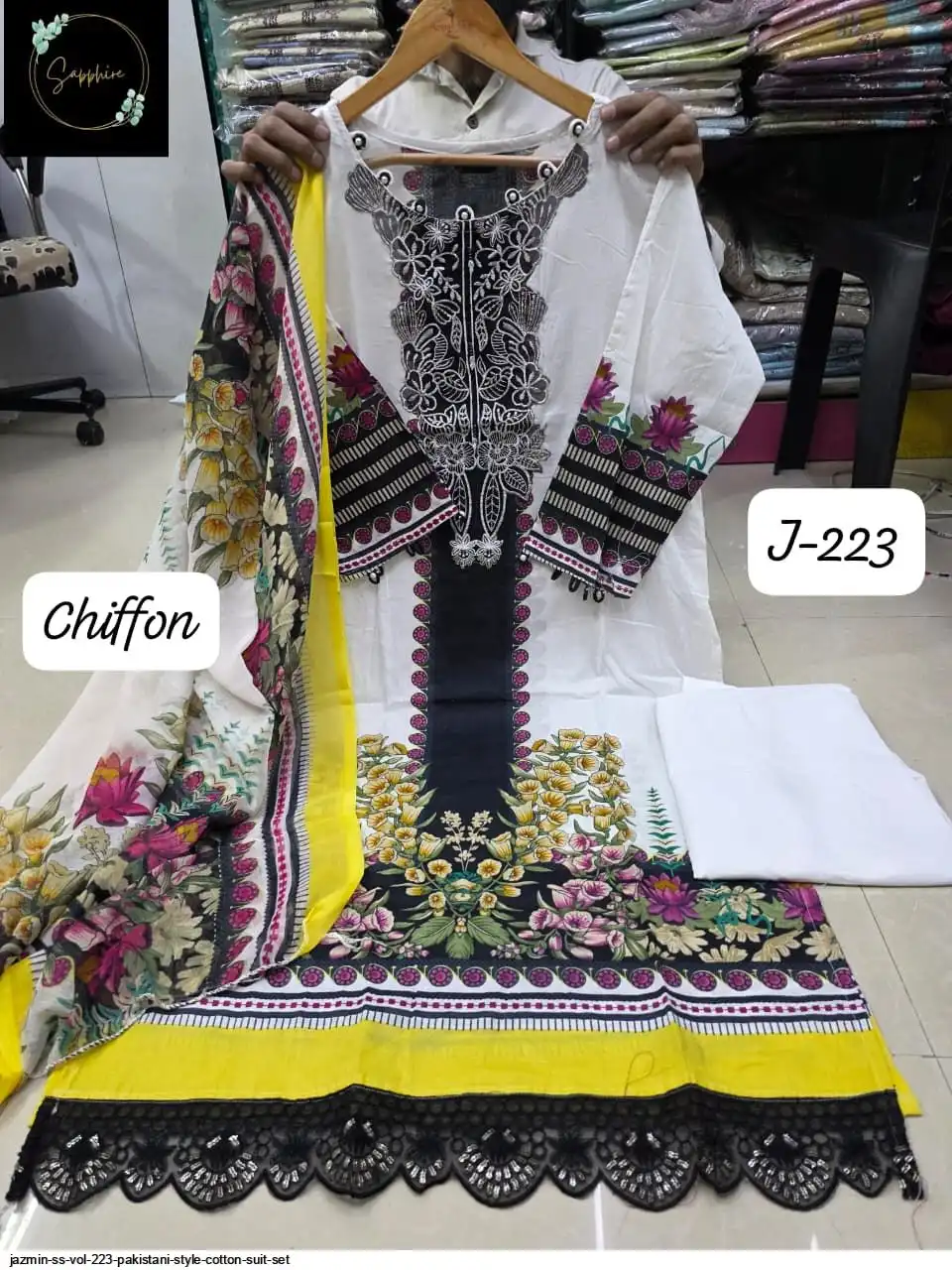 JAZMIN SS VOL 223 PAKISTANI STYLE COTTON SUIT SET F