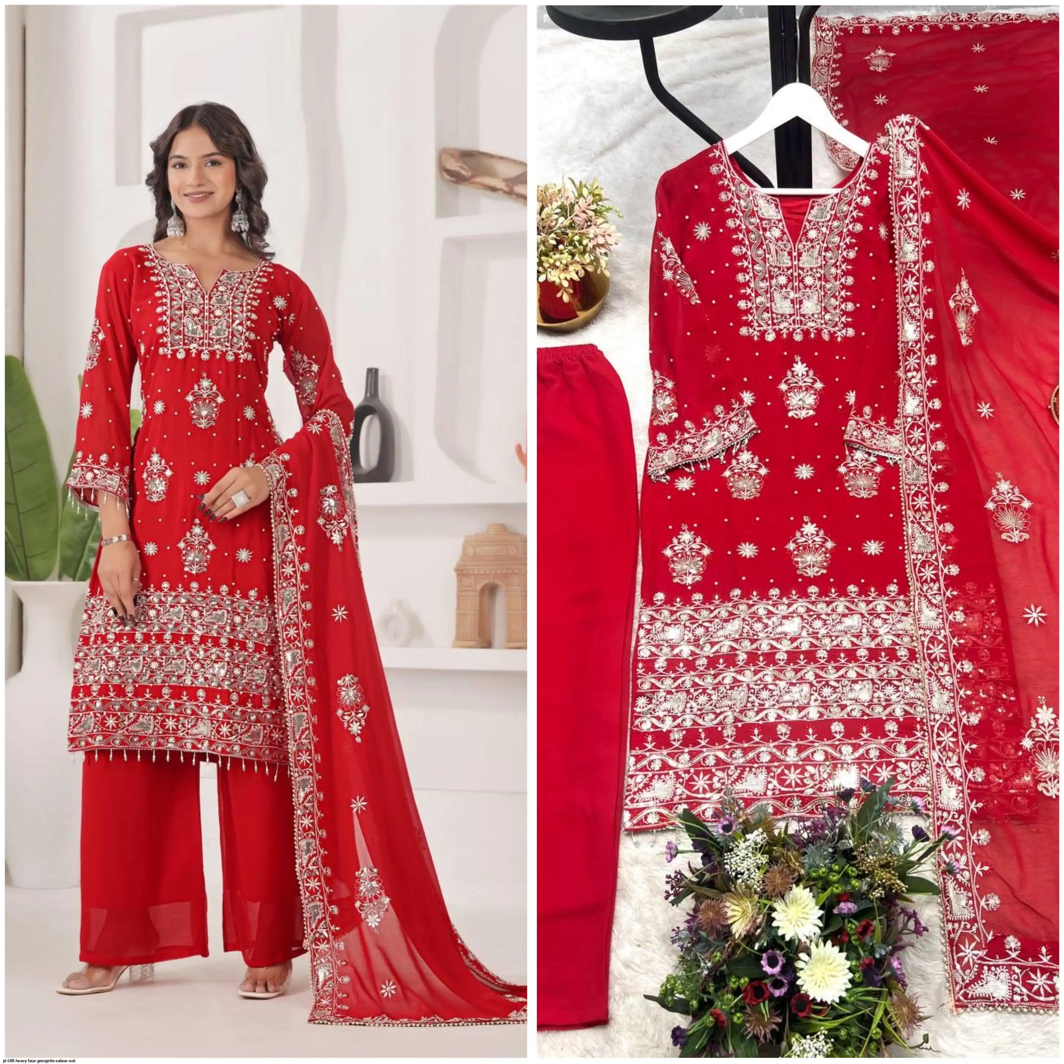 JD 588 HEAVY FAUX GEORGETTE SALWAR SUIT 1