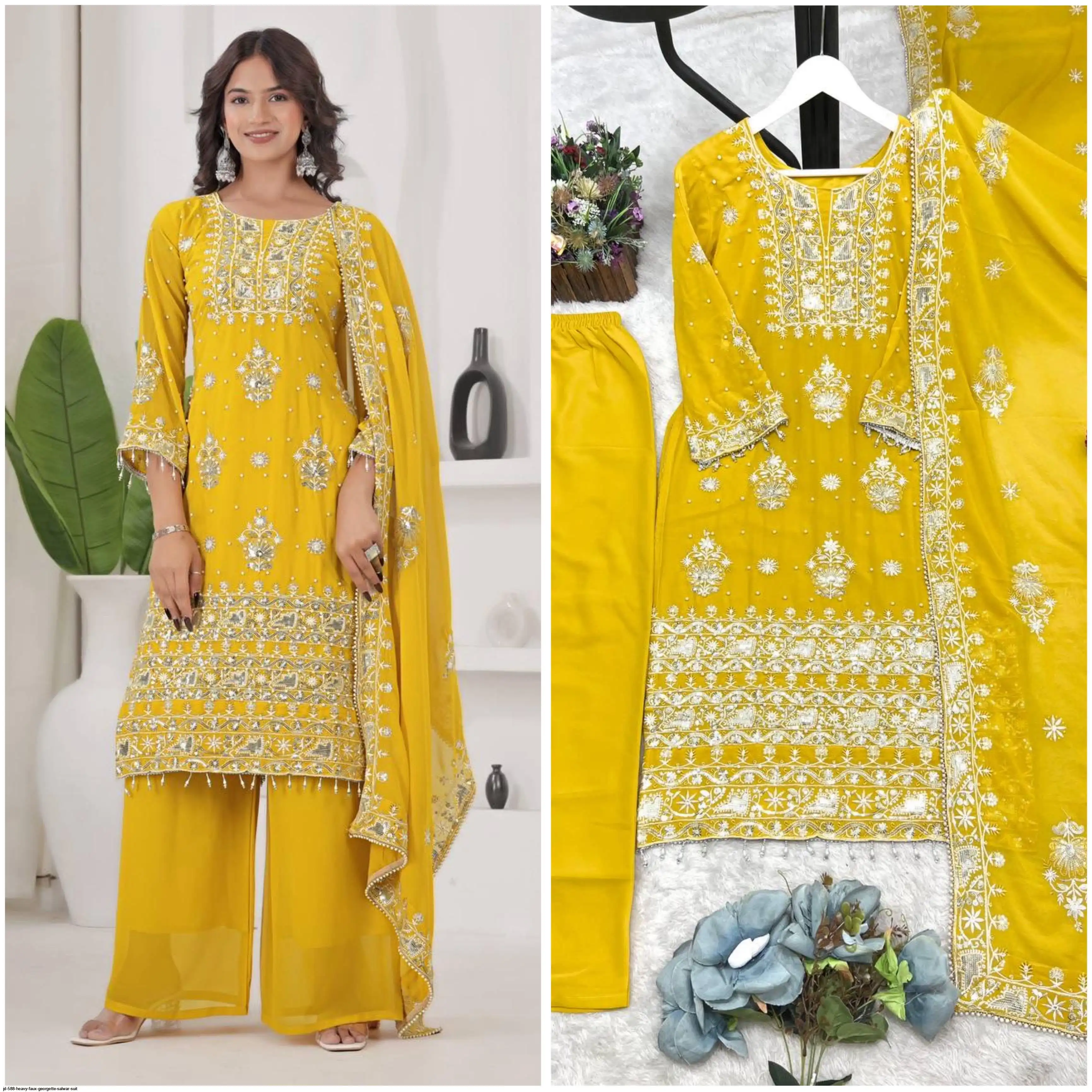JD 588 HEAVY FAUX GEORGETTE SALWAR SUIT 2