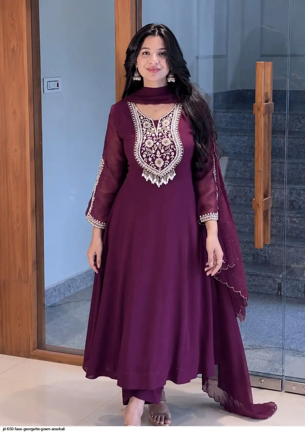 JD 650 FAUX GEORGETTE GOWN ANARKALI 1
