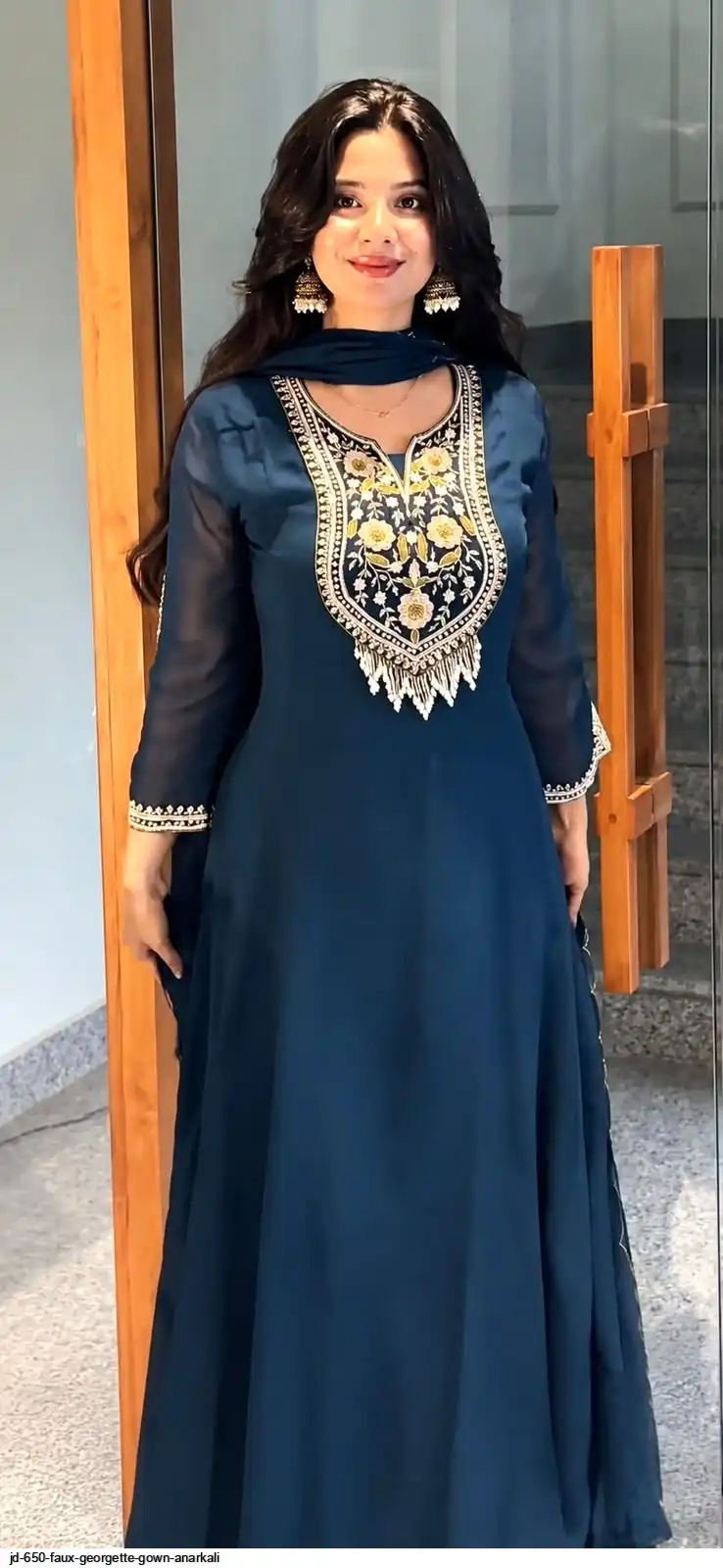 JD 650 FAUX GEORGETTE GOWN ANARKALI 2