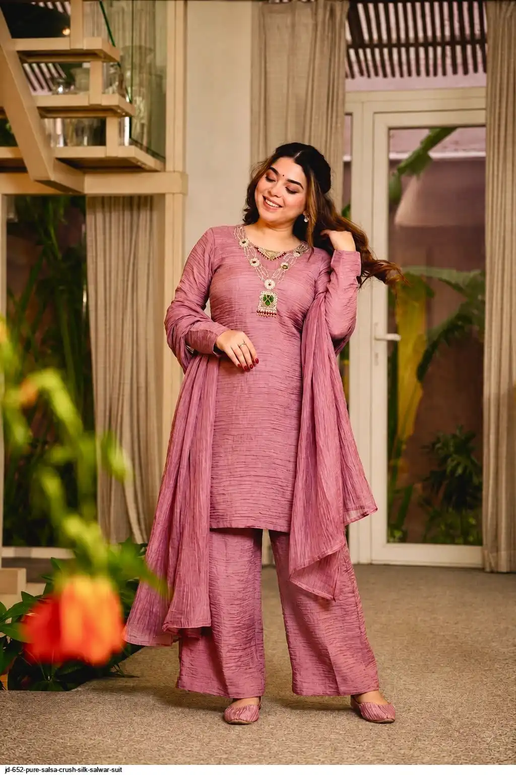 JD 652 PURE SALSA CRUSH SILK SALWAR SUIT 2