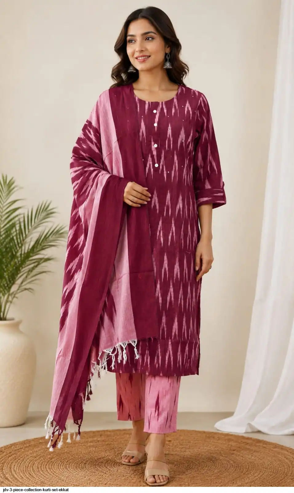 JDV 3 PIECE COLLECTION KURTI SET EKKAT F