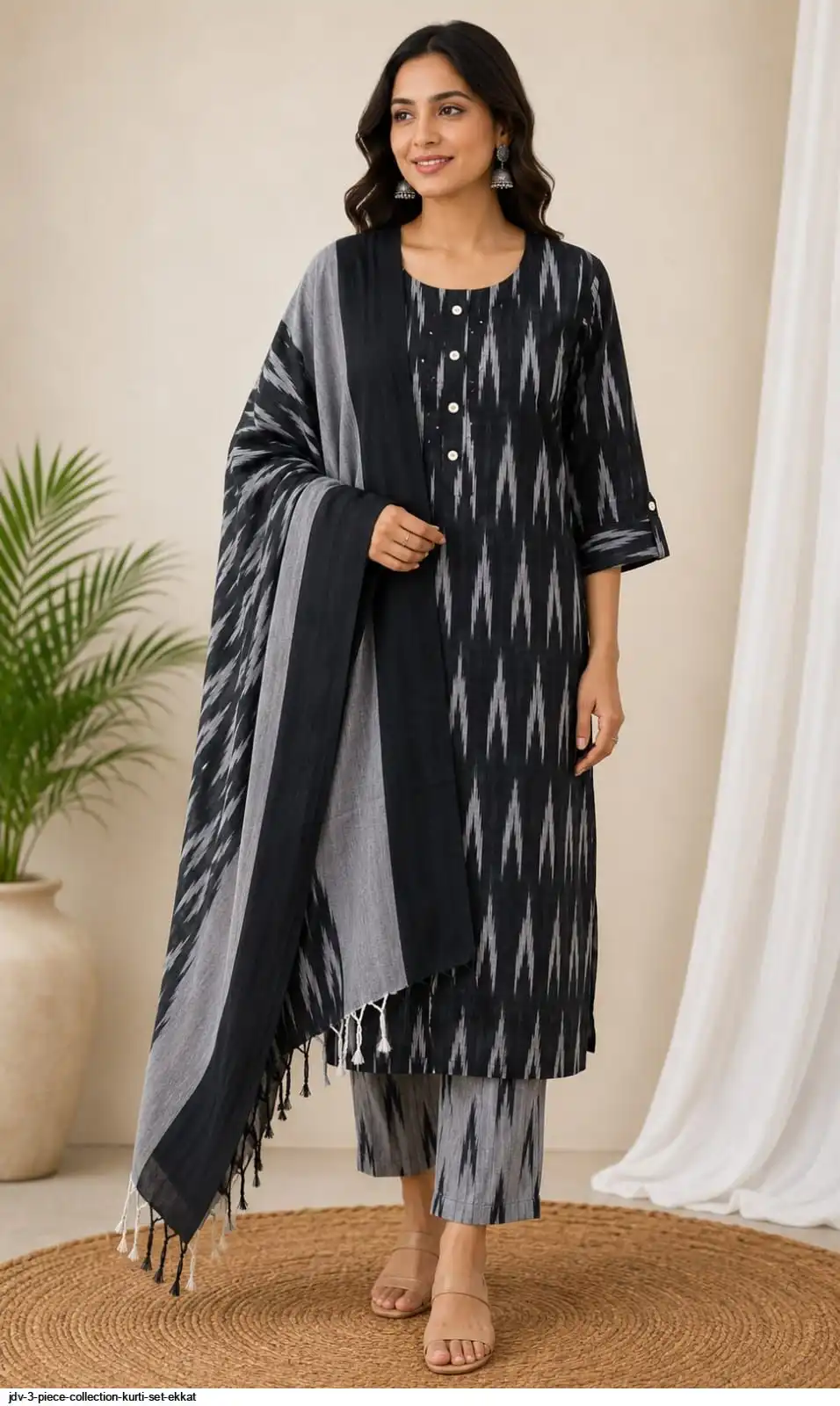 JDV 3 PIECE COLLECTION KURTI SET EKKAT B