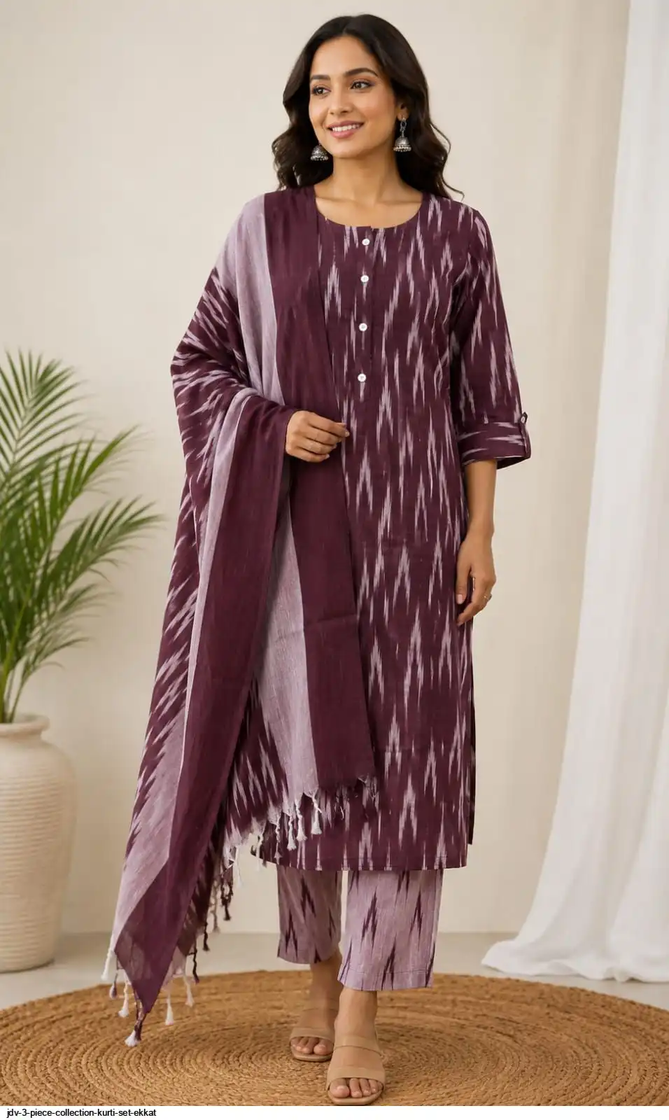 JDV 3 PIECE COLLECTION KURTI SET EKKAT E