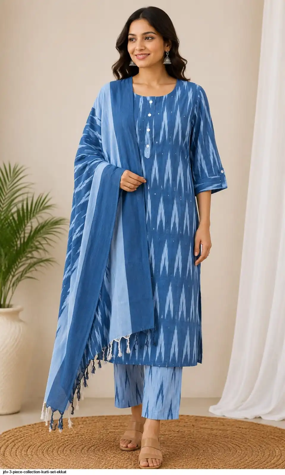 JDV 3 PIECE COLLECTION KURTI SET EKKAT C