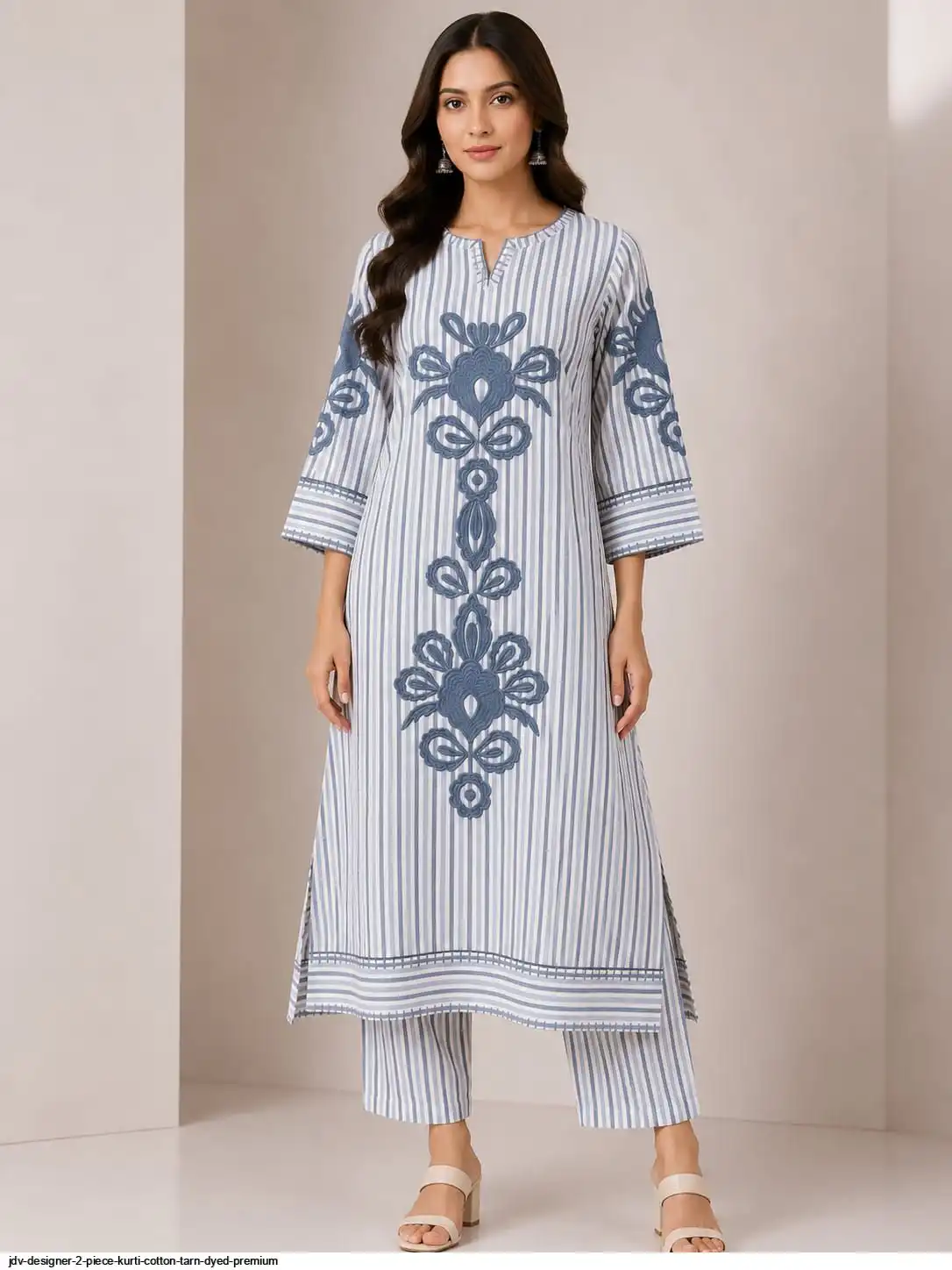 JDV DESIGNER 2 PIECE KURTI COTTON TARN DYED PREMIUM A