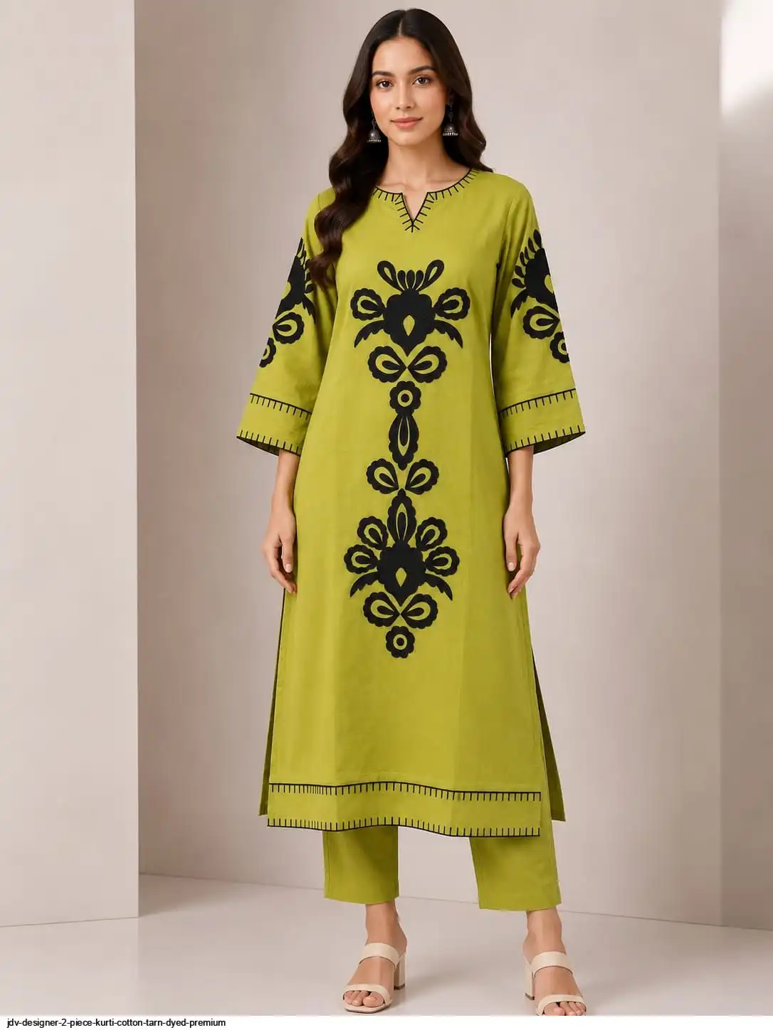 JDV DESIGNER 2 PIECE KURTI COTTON TARN DYED PREMIUM B