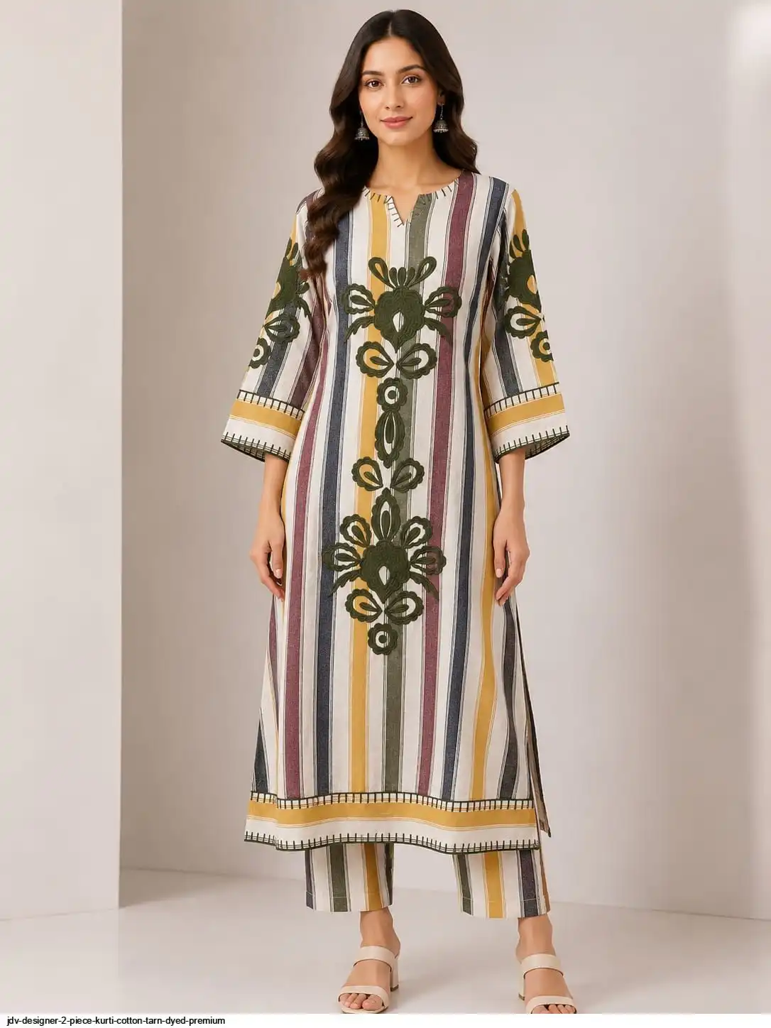 JDV DESIGNER 2 PIECE KURTI COTTON TARN DYED PREMIUM D