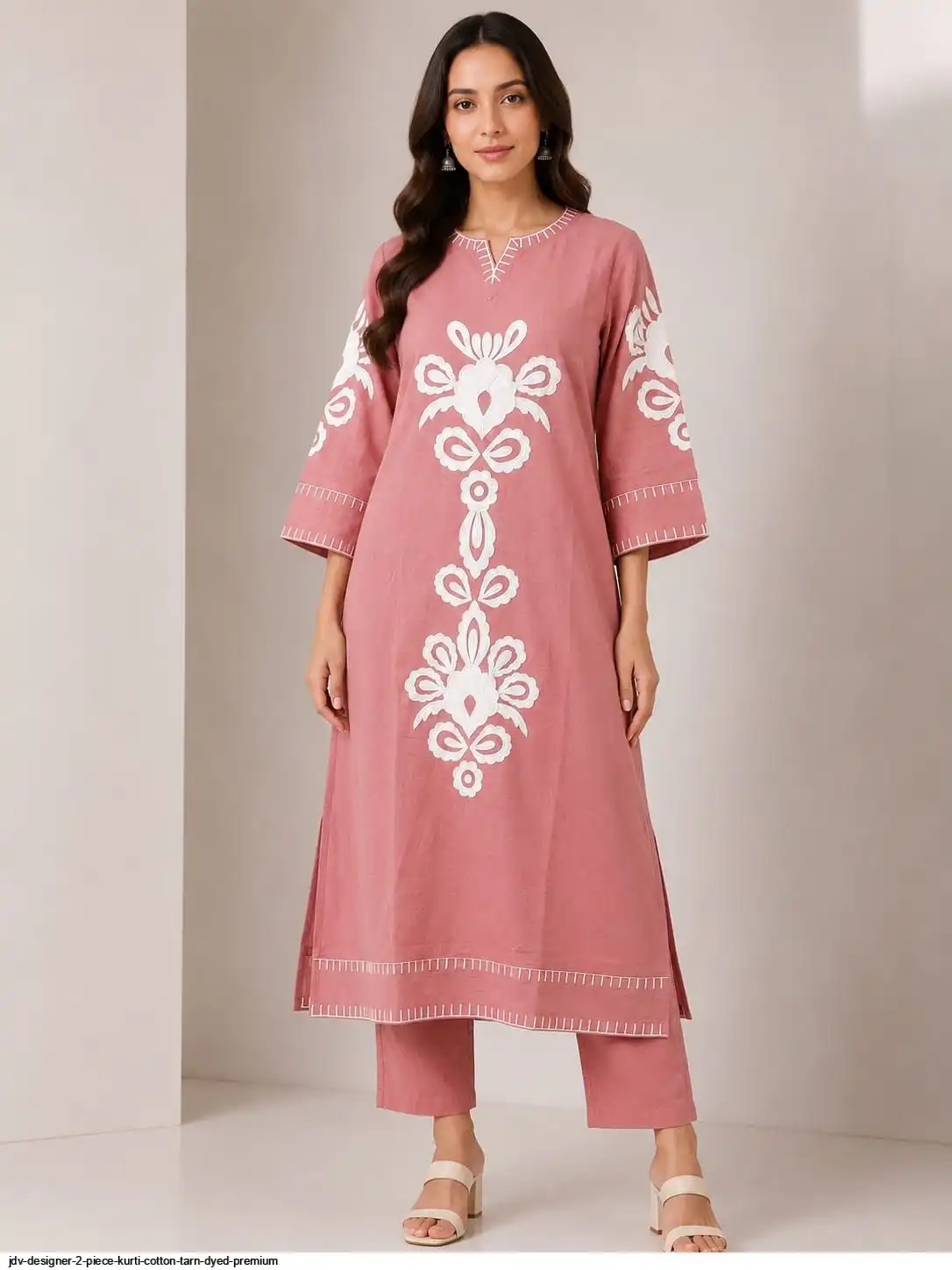 JDV DESIGNER 2 PIECE KURTI COTTON TARN DYED PREMIUM E