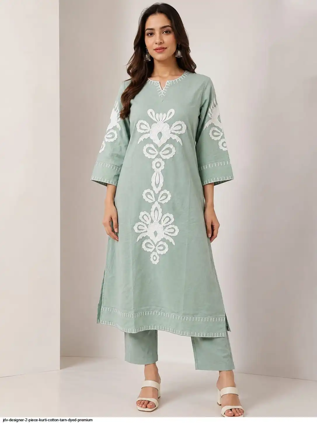 JDV DESIGNER 2 PIECE KURTI COTTON TARN DYED PREMIUM G