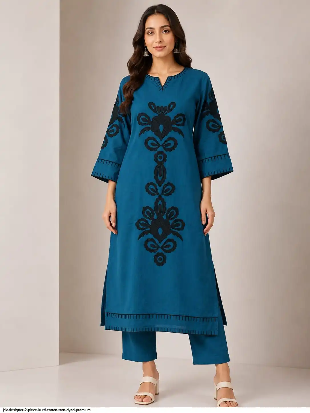 JDV DESIGNER 2 PIECE KURTI COTTON TARN DYED PREMIUM F