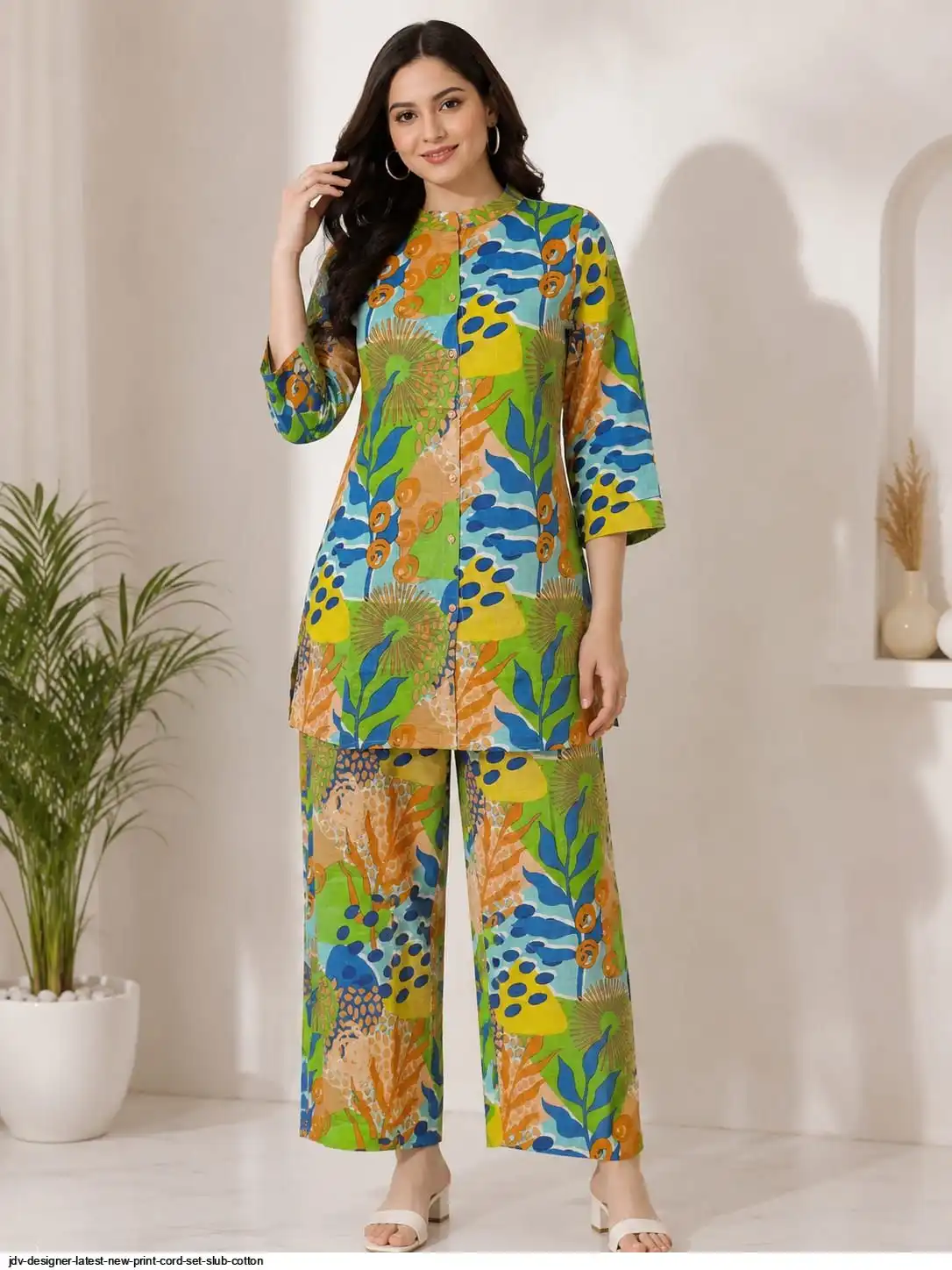 JDV DESIGNER LATEST NEW PRINT CORD SET SLUB COTTON B