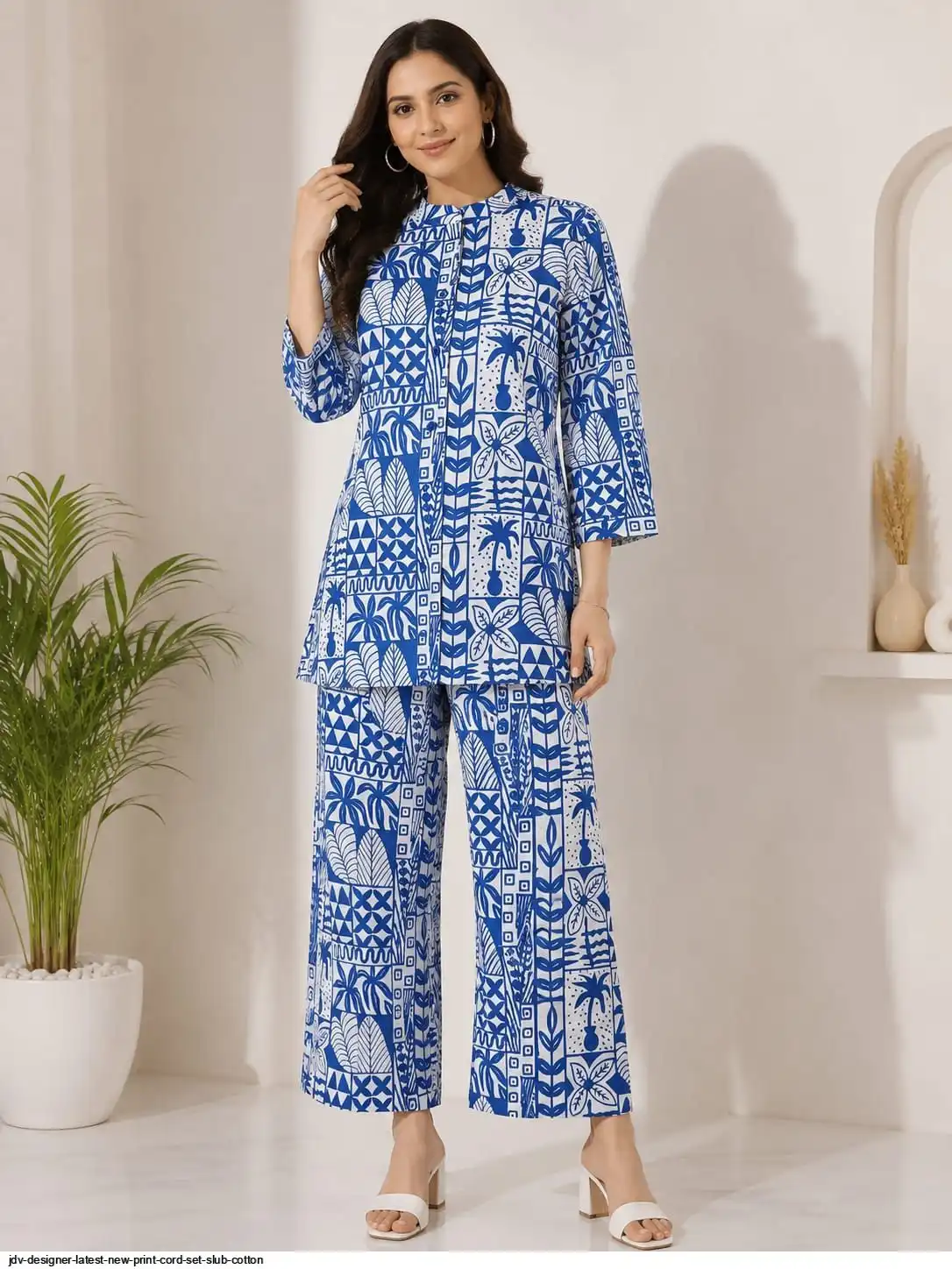 JDV DESIGNER LATEST NEW PRINT CORD SET SLUB COTTON C