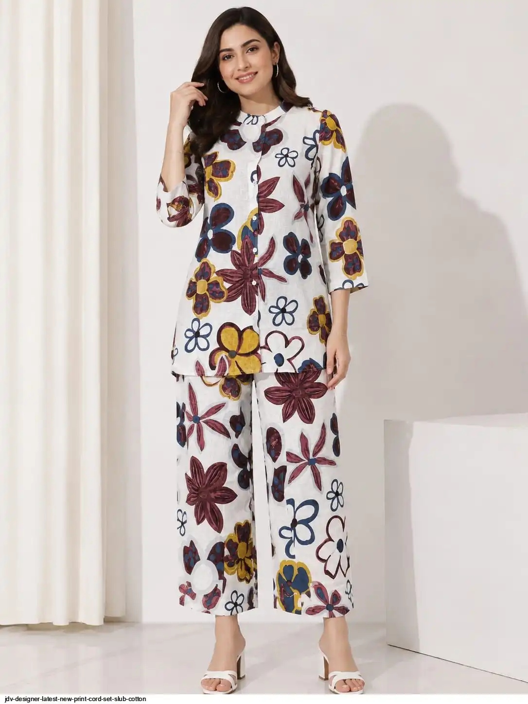 JDV DESIGNER LATEST NEW PRINT CORD SET SLUB COTTON D
