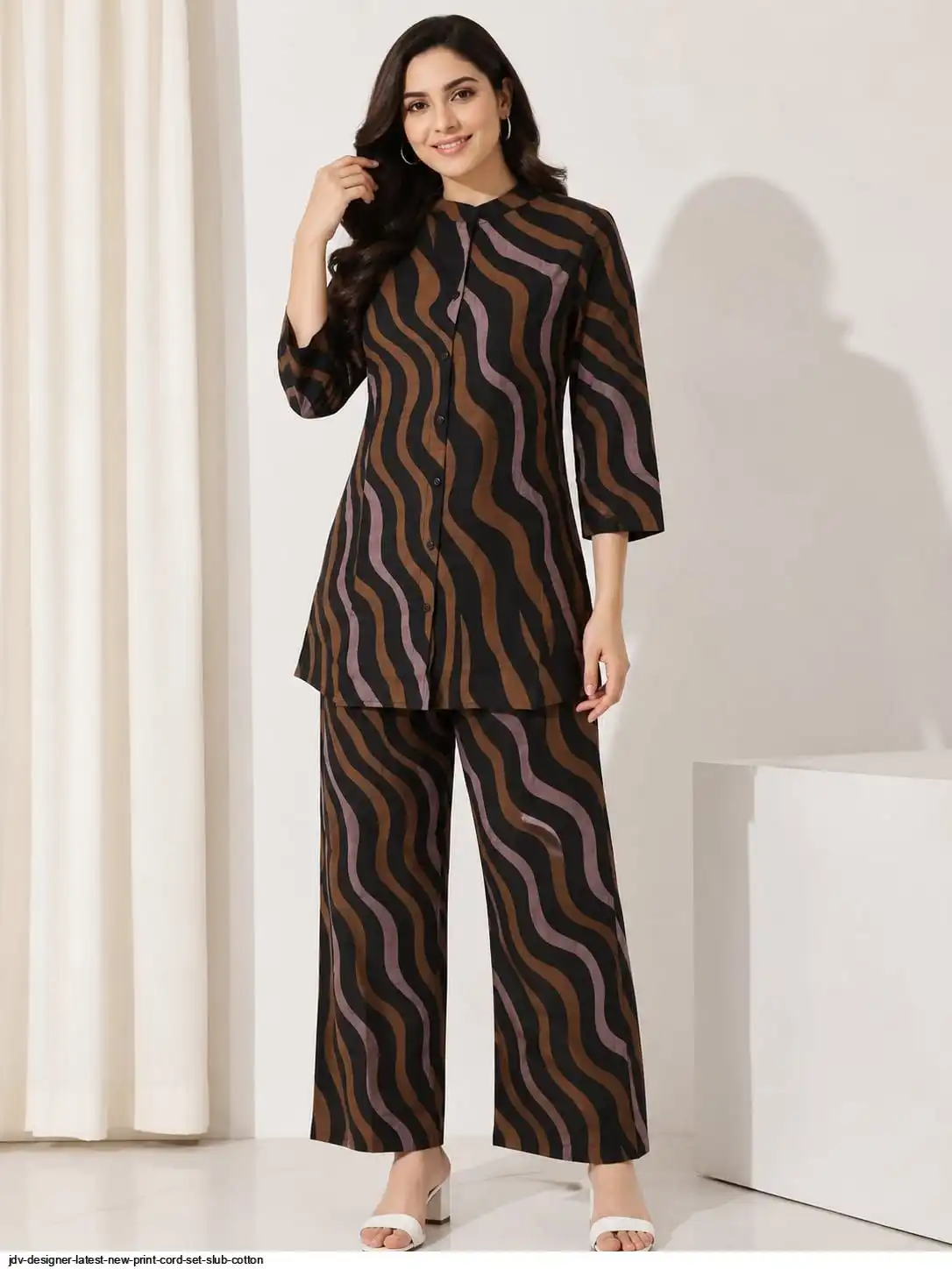 JDV DESIGNER LATEST NEW PRINT CORD SET SLUB COTTON F