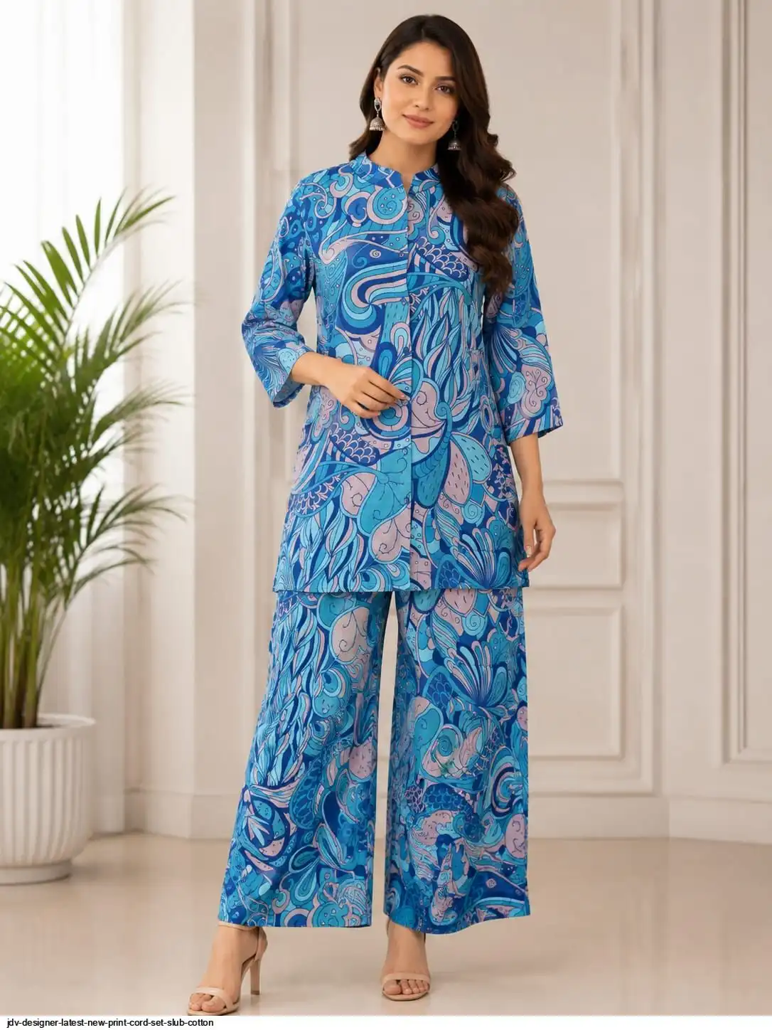 JDV DESIGNER LATEST NEW PRINT CORD SET SLUB COTTON H