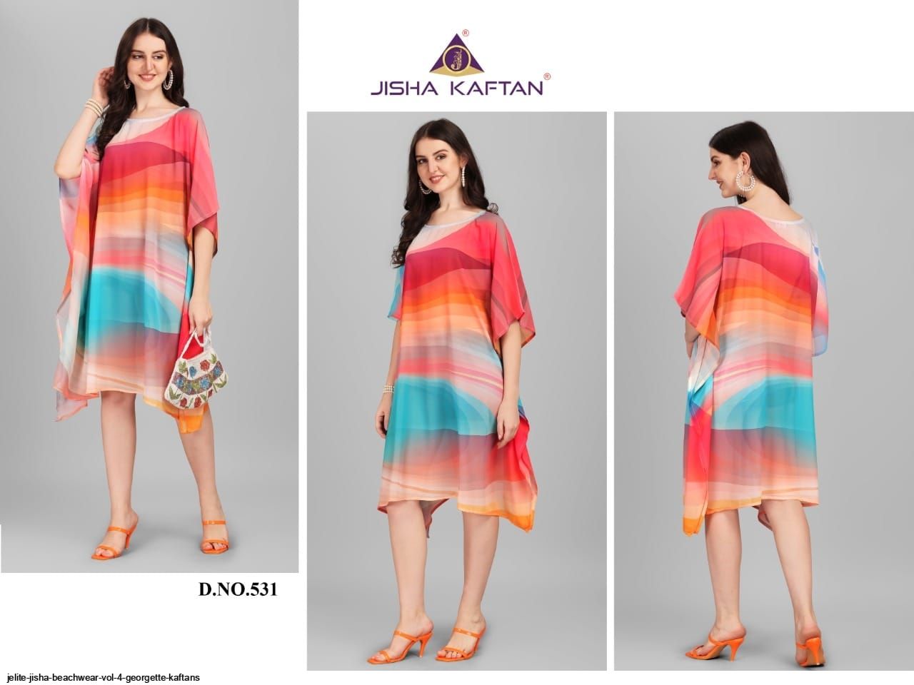 JELITE JISHA BEACHWEAR VOL 4 GEORGETTE KAFTANS F