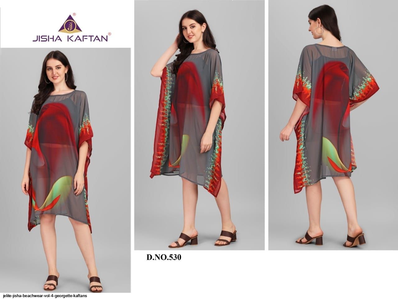 JELITE JISHA BEACHWEAR VOL 4 GEORGETTE KAFTANS E