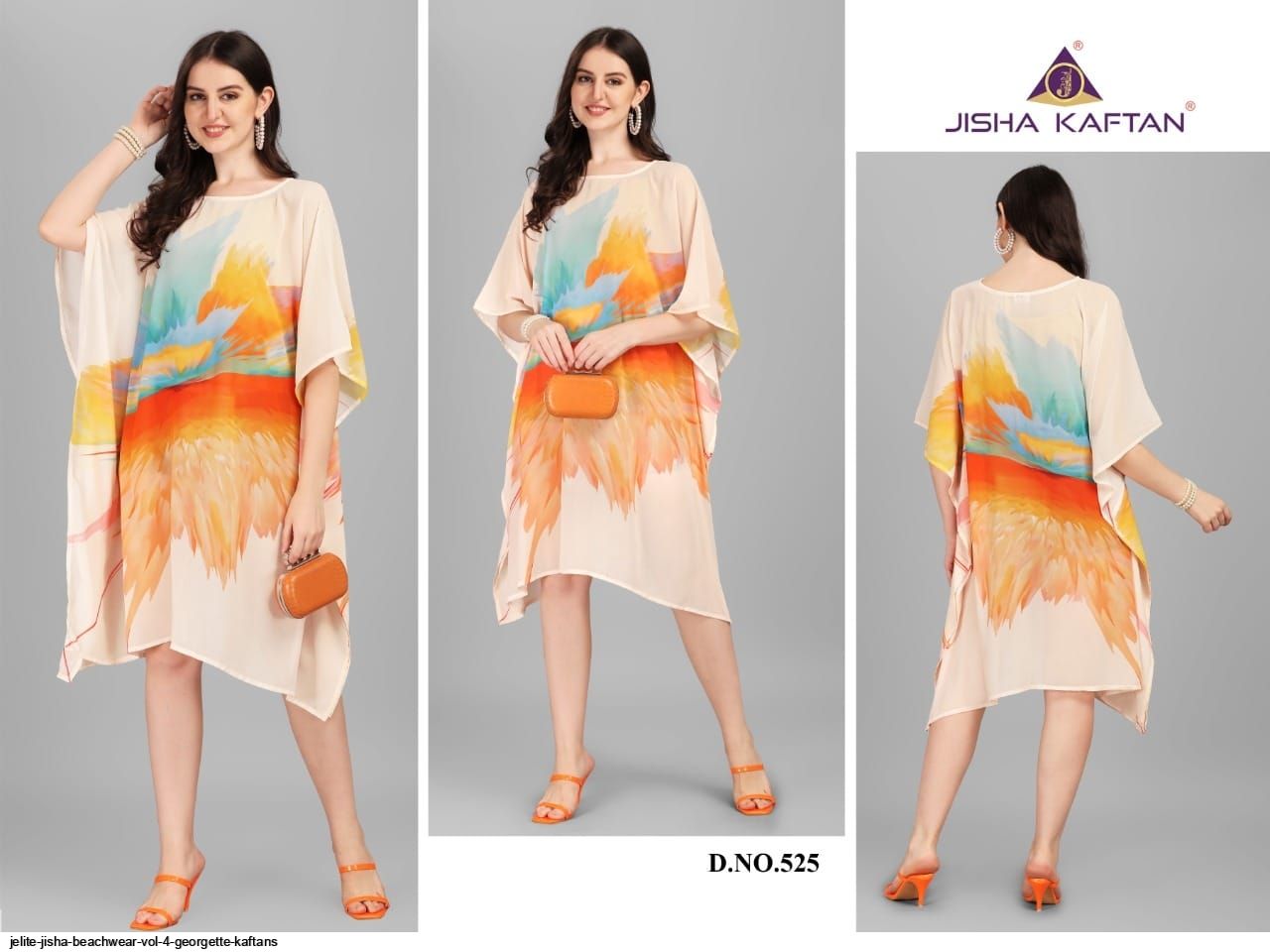 JELITE JISHA BEACHWEAR VOL 4 GEORGETTE KAFTANS B