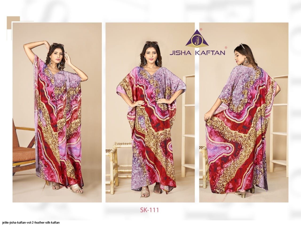 JELITE JISHA KAFTAN VOL 2 FEATHER SILK KAFTAN H