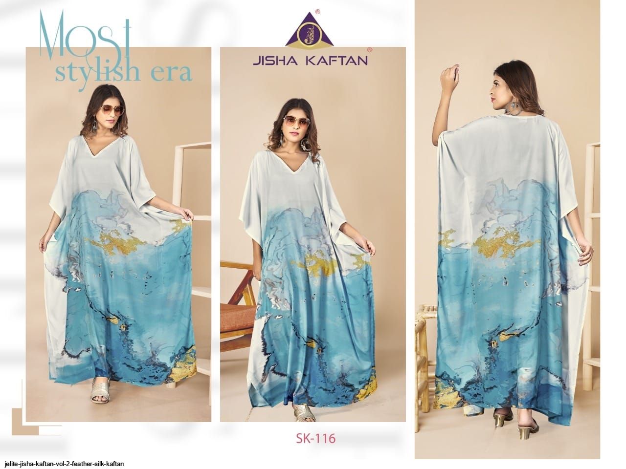 JELITE JISHA KAFTAN VOL 2 FEATHER SILK KAFTAN B