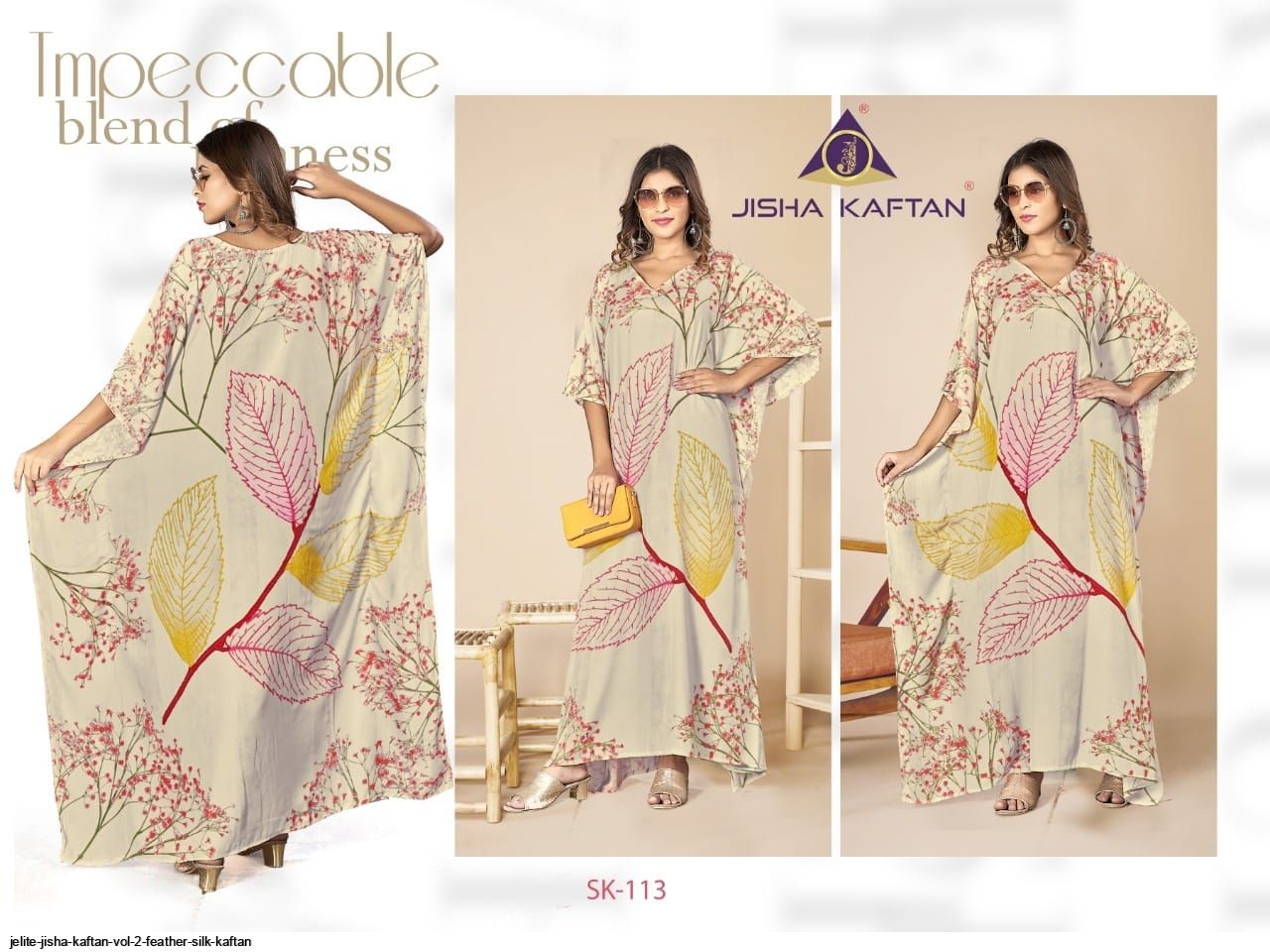 JELITE JISHA KAFTAN VOL 2 FEATHER SILK KAFTAN G