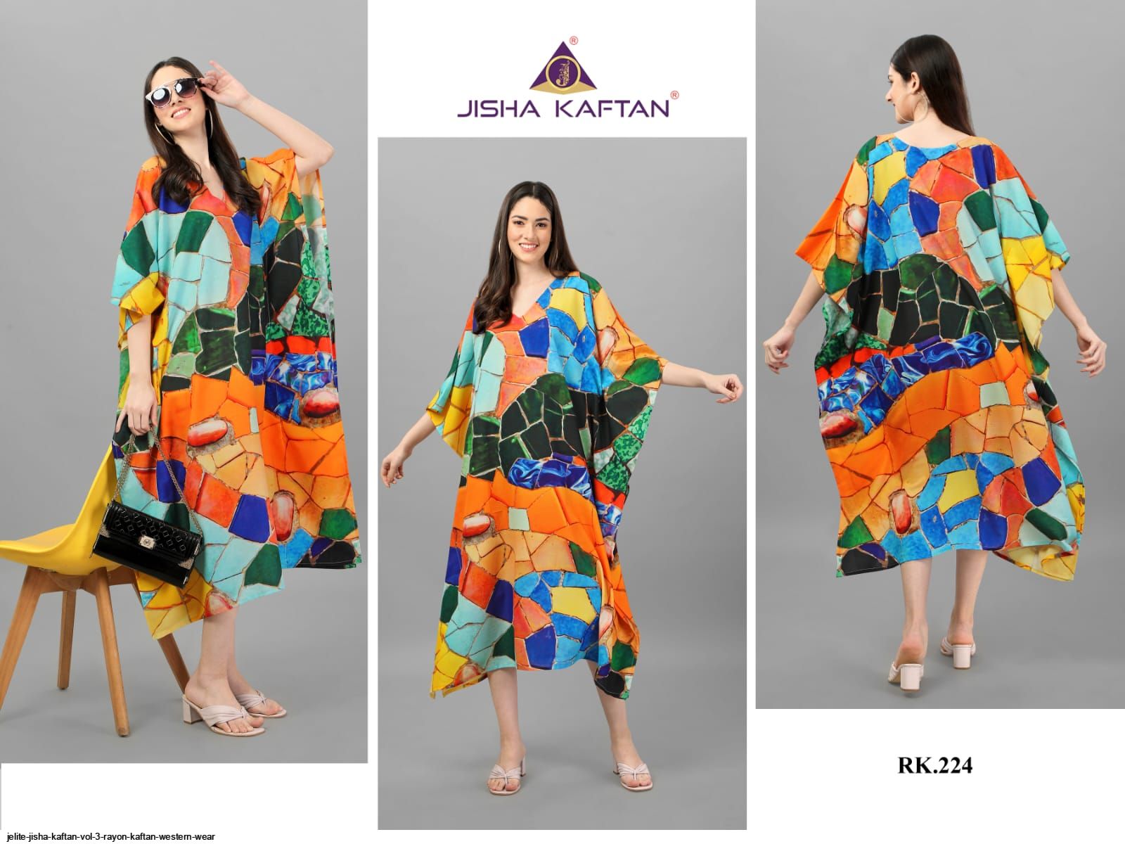 JELITE JISHA KAFTAN VOL 3 RAYON KAFTAN WESTERN WEAR A