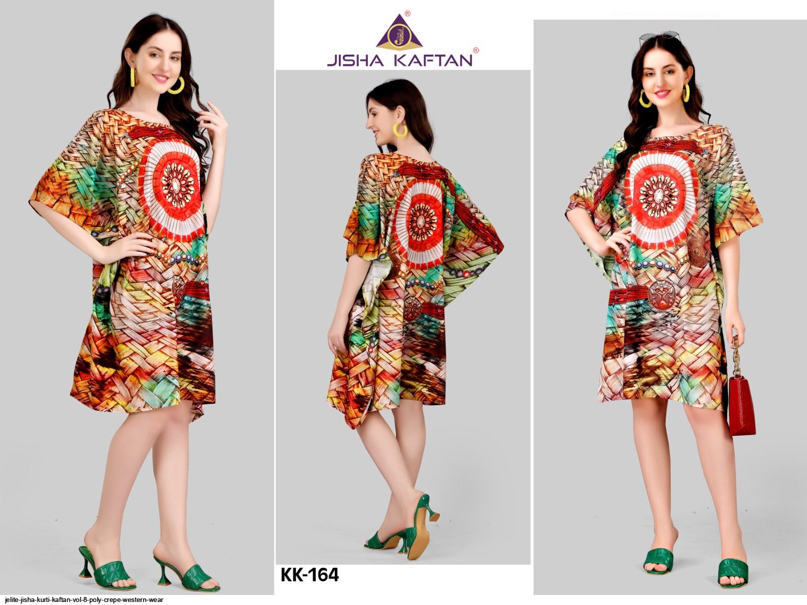 JELITE JISHA KURTI KAFTAN VOL 8 POLY CREPE WESTERN WEAR A