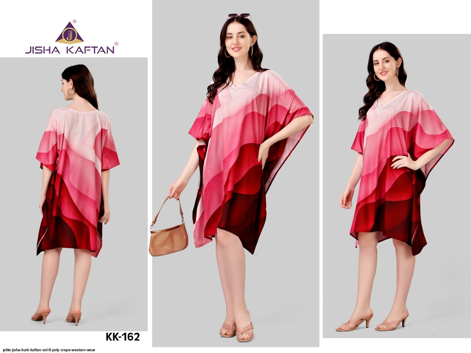 JELITE JISHA KURTI KAFTAN VOL 8 POLY CREPE WESTERN WEAR C