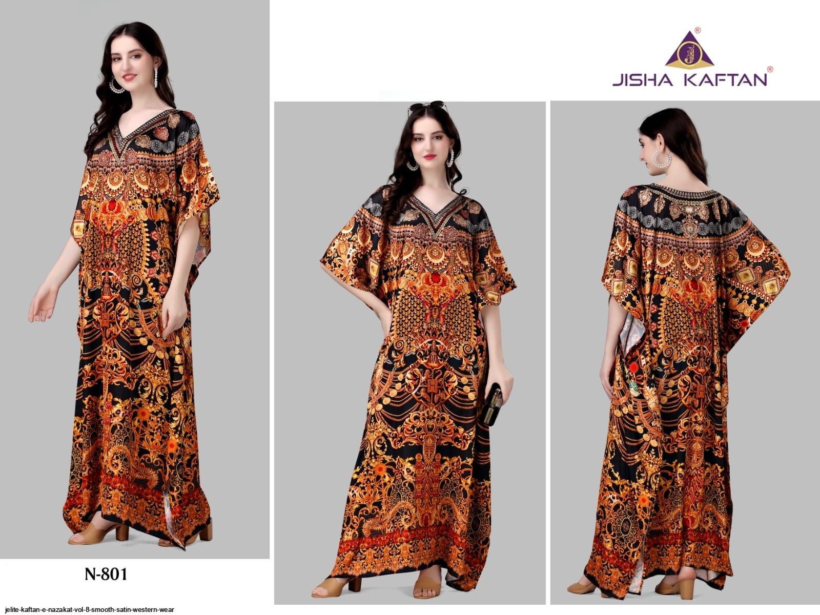 JELITE KAFTAN E NAZAKAT VOL 8 SMOOTH SATIN WESTERN WEAR A